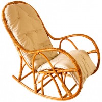 Кресло-качалка из натуральной лозы КК 4 с подушкой