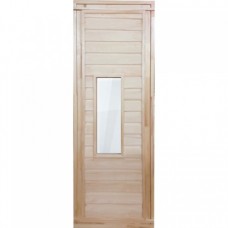 Дверь для бани 700х1900 деревянная со стеклом